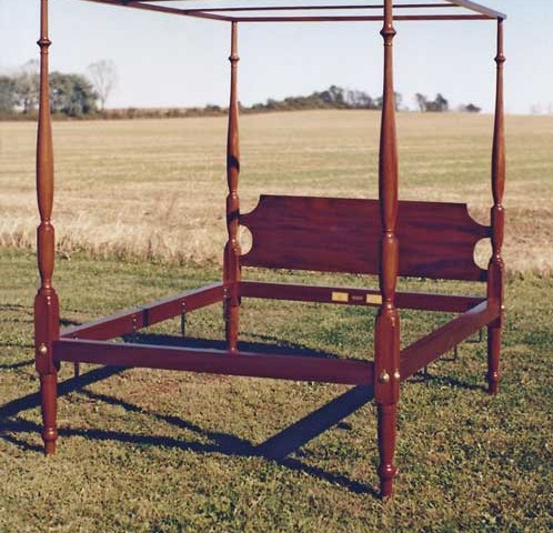 Federal Mahogany Turned Four Poster Bed
