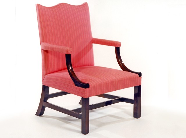 Chippendale Mahogany Upholstered Arm Chair