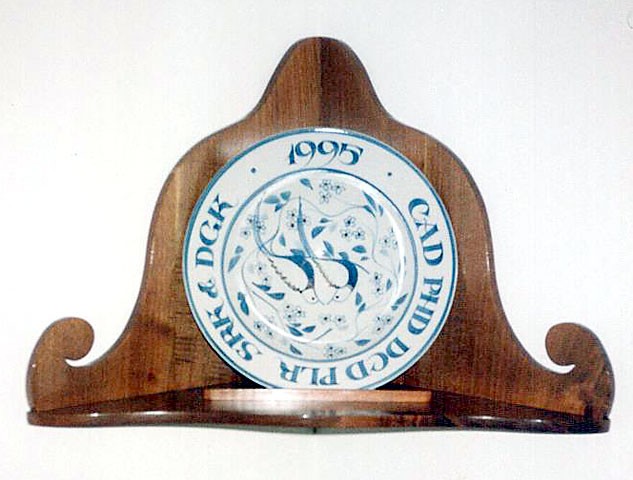 Corner Walnut Display Shelf