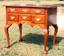Queen Anne Tiger Maple Lowboy