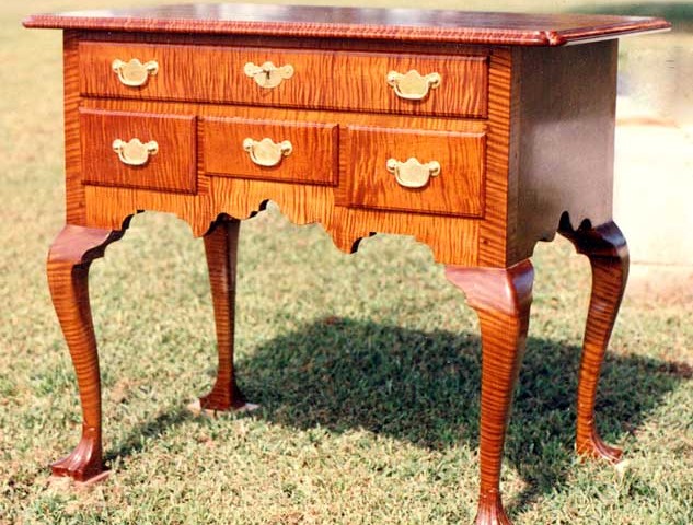 Queen Anne Tiger Maple Lowboy